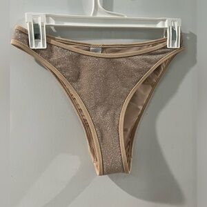 Aerie Sparkling Gold Bikini Bottom, size small, new!